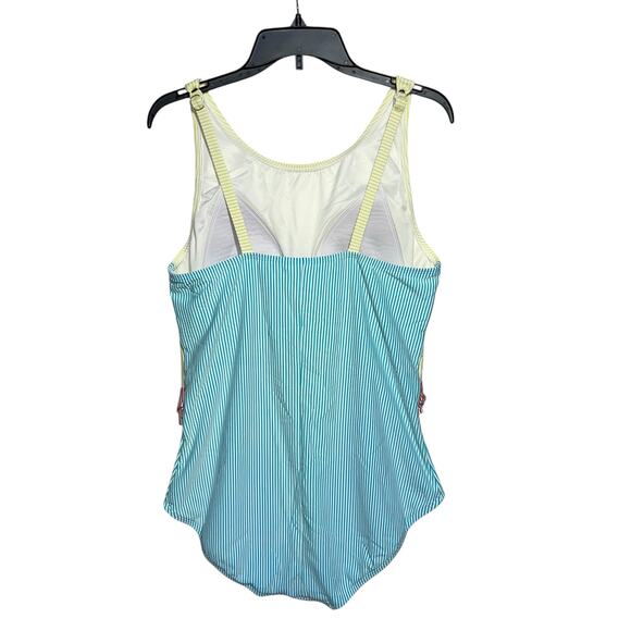 Lands' End One Piece Swimsuit Seersucker Nautical - Picture 3 of 12